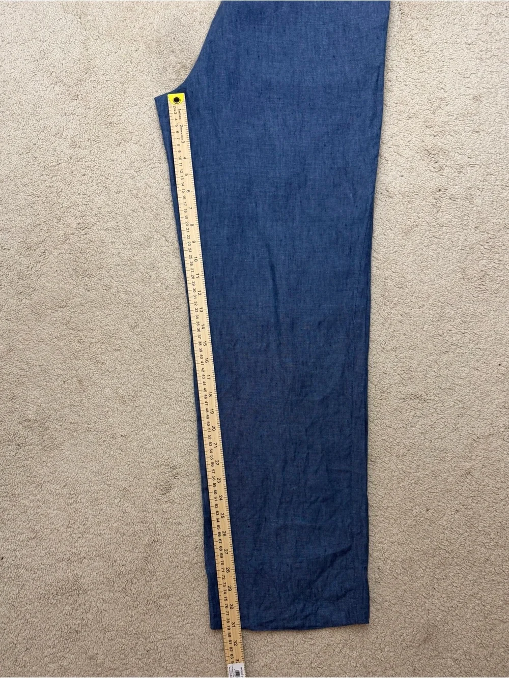 Light Blue Wide Leg Linen Blend Pants